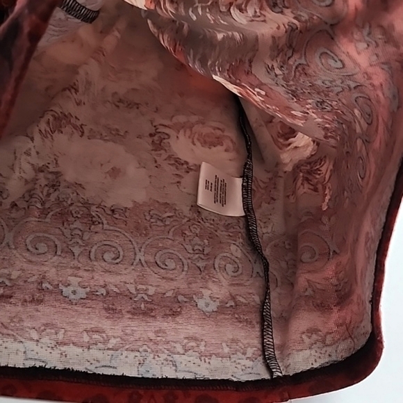 London Times Red Black Cream  Floral Print Sheath Dress Capped Sleeves Size 4 - Picture 8 of 15